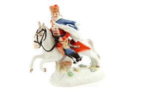 Фигурка Meissen 10см Гусар на лошади (И.-И.Кендлер, 1758 г.)