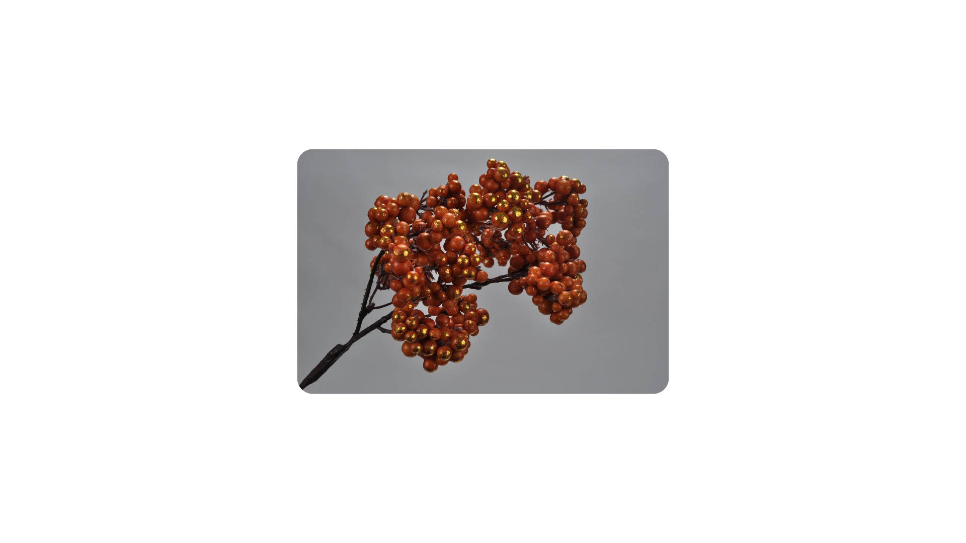 Ветка искусственная с ягодами Silk-ka 34см (оранжевая)