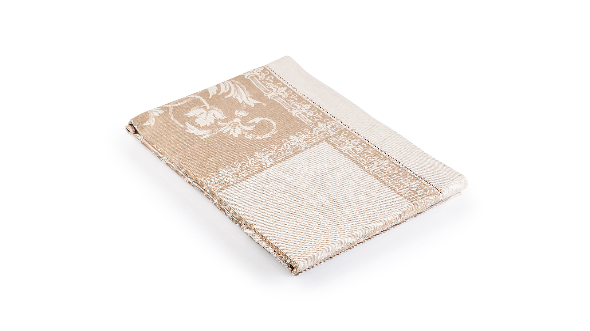 Скатерть прямоугольная Яковлевский Жаккард Ренессанс в коробке 140х220 см, полулен, бежевый