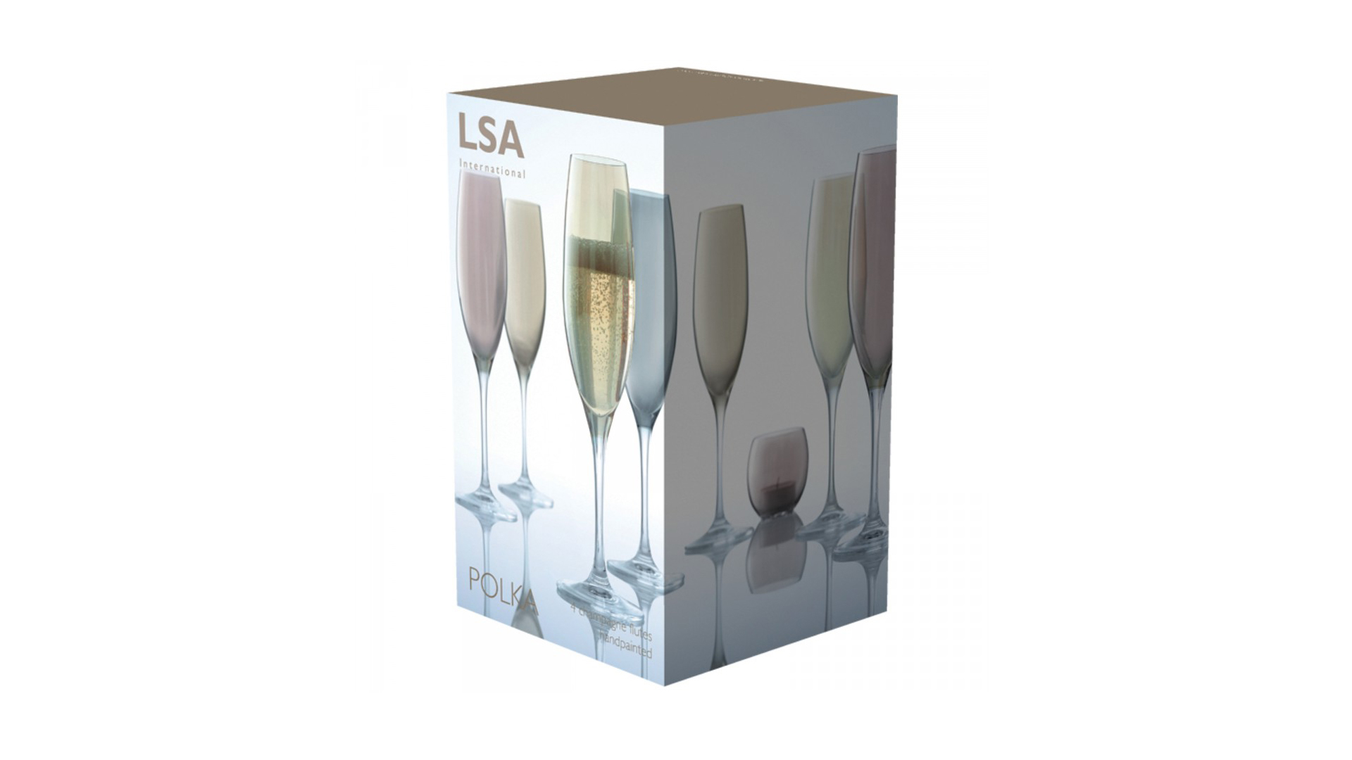 Набор разноцветных бокалов для шампанского LSA International Polka 225 мл, 4 шт, стекло