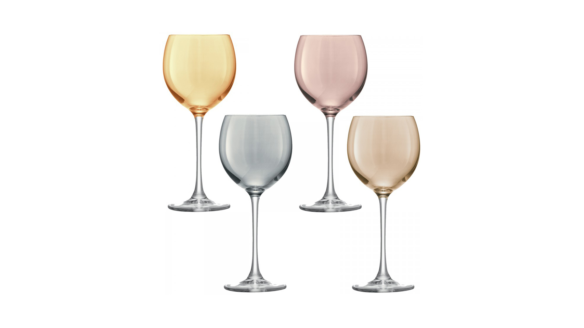 Набор разноцветных бокалов для вина LSA International Polka 400 мл, 4 шт, стекло