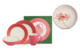 Набор с подарком Noritake Цветная волна, малиновый, широкий борт, 4 предмета