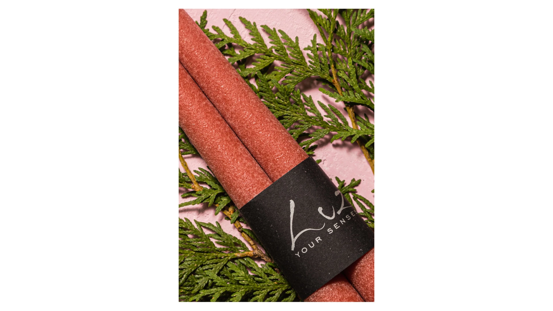 Набор свечей Luz your senses Рустик 30 см, 2 шт, коралловый