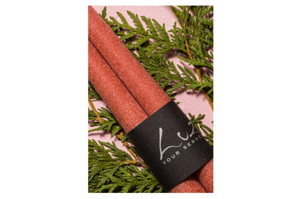 Набор свечей Luz your senses Рустик 30 см, 2 шт, коралловый