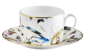 Чашка чайная с блюдцем Roberto Cavalli Home Птицы в саду 200 мл