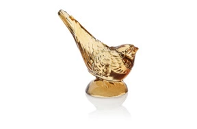 Фигурка Cristal de Paris Воробей 10х10см, хрустальное тесто, янтарная
