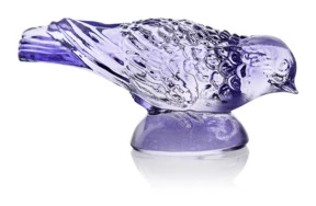 Фигурка Cristal de Paris Воробей 5х13 см, хрустальное тесто, фиолетовая