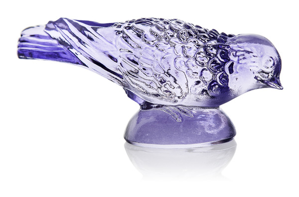 Фигурка Cristal de Paris Воробей 5х13 см, фиолетовая