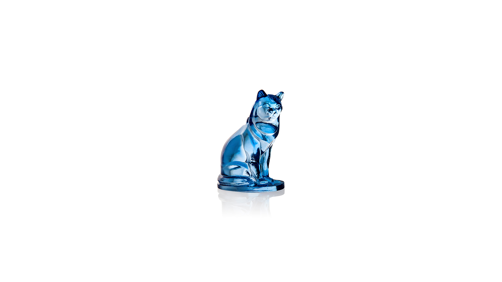 Фигурка Cristal de Paris Кошка 7х10 см, синяя
