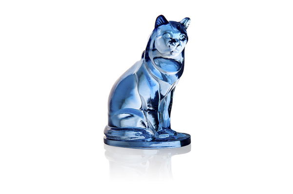 Фигурка Cristal de Paris Кошка 7х10 см, синяя