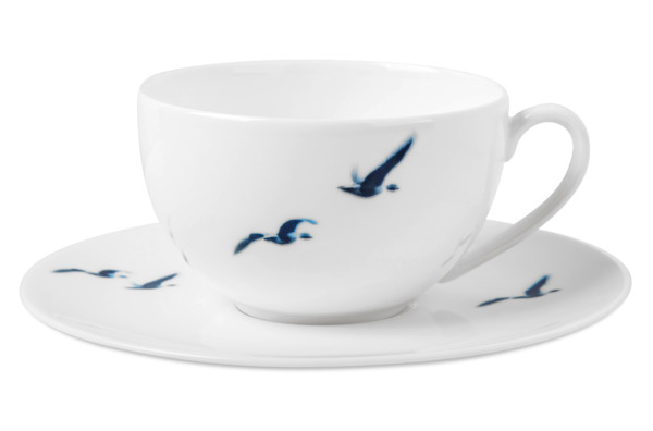 Чашка чайно-кофейная с блюдцем Dibbern "Синие птицы" 250мл