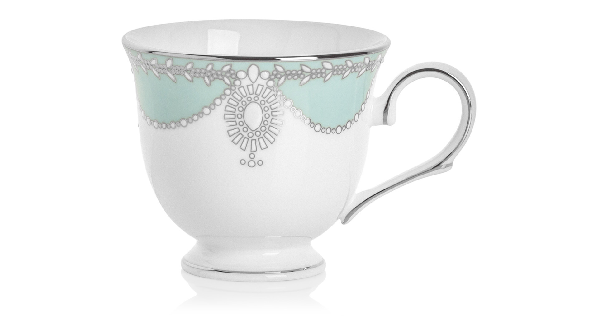 Чашка чайная с блюдцем 180мл Королевский жемчуг, голубая