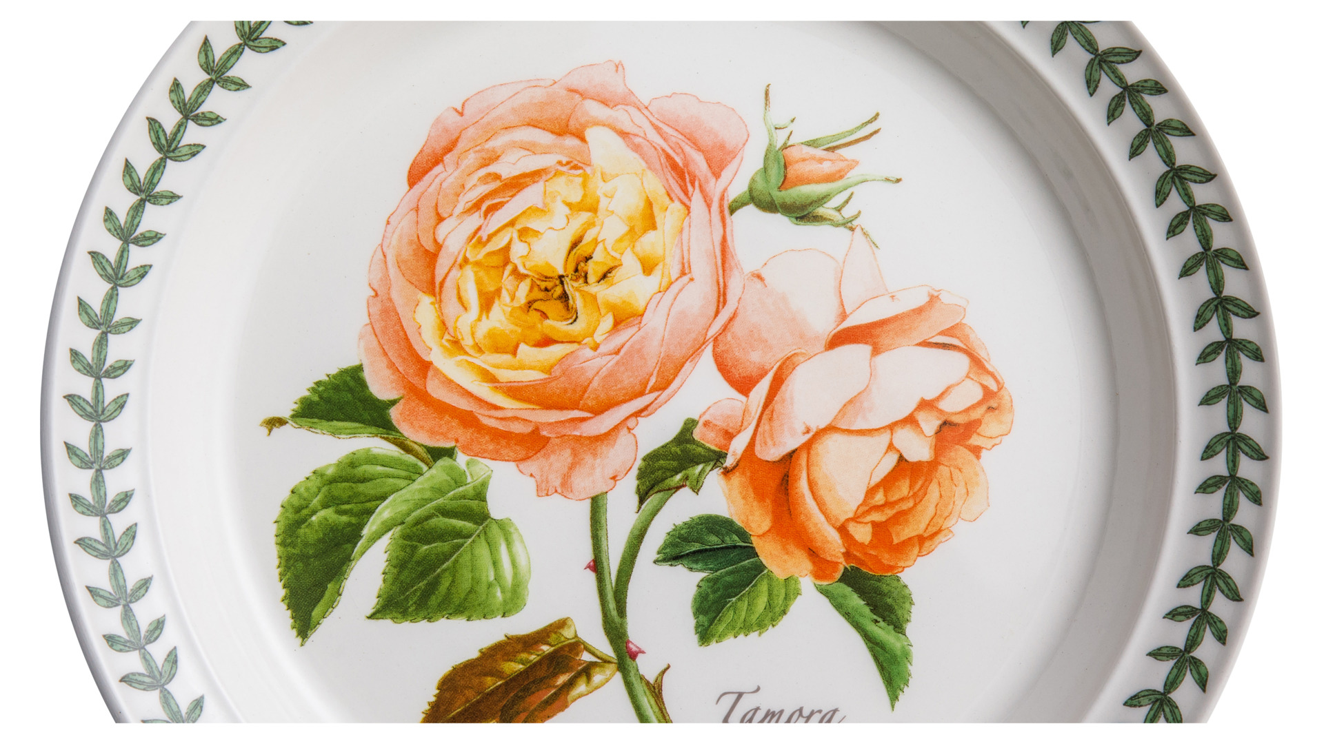 Тарелка обеденная Portmeirion Ботанический сад Розы Тамора персиковая роза 26,5 см