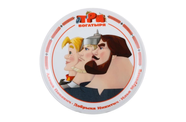 Тарелка декоративная ИФЗ Три богатыря Эллипс 19,5 см, фарфор твердый, п/к
