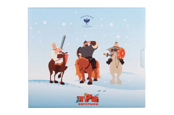 Тарелка декоративная ИФЗ Три богатыря Эллипс 19,5 см, фарфор твердый, п/к