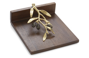 Подставка для салфеток Michael Aram Золотая оливковая ветвь 18 см, коричневая