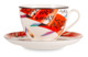 Чашка чайная с блюдцем ИФЗ Красный флаг Весенняя, фарфор костяной