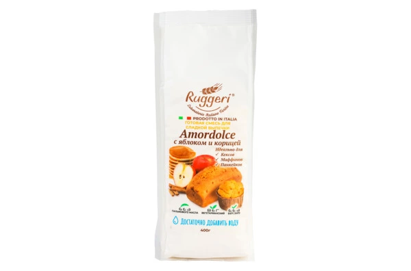 Готовая смесь для сладкой выпечки Ruggeri Amordolce, яблоко и корица 400 г