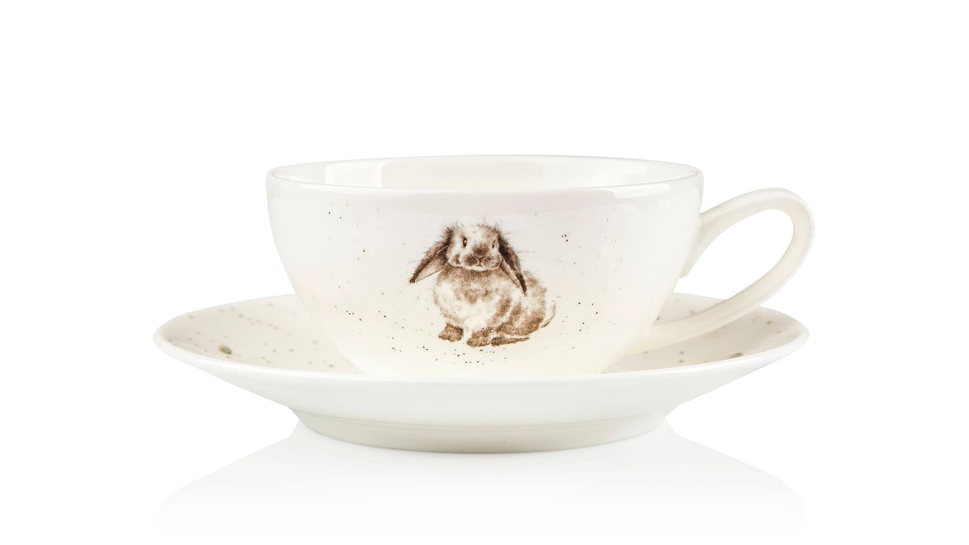 Чашка для капучино с блюдцем Royal Worcester Забавная фауна Кролик 220 мл