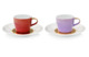 Набор чашек для эспрессо с блюдцами Furstenberg Лунный свет, красная и фиолетовая 70мл, 2 шт, п/к