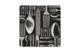 Набор подставок под бокалы Harman Vintage Cutlery 10х10 см, черный, 6 шт