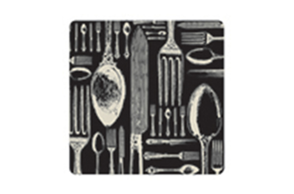 Набор подставок под бокалы Harman Vintage Cutlery 10х10 см, черный, 6 шт