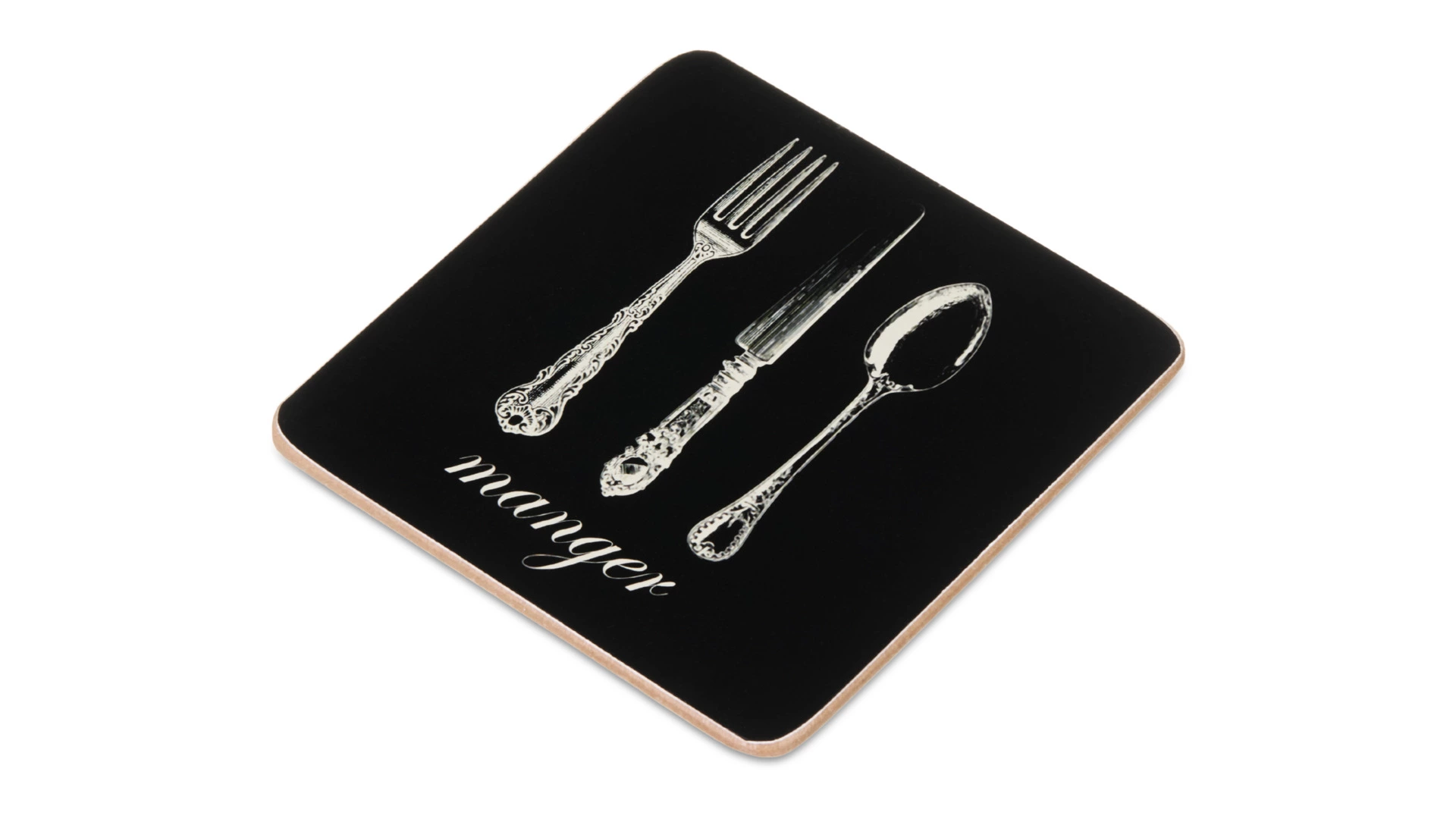 Набор подставок под бокалы Harman Vintage Cutlery 10х10 см, черный, 6 шт