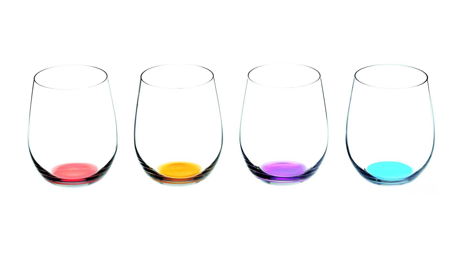 Набор стаканов для воды Riedel O Wine Happy O Vol.2 335 мл, с разноцветным дном, 4шт