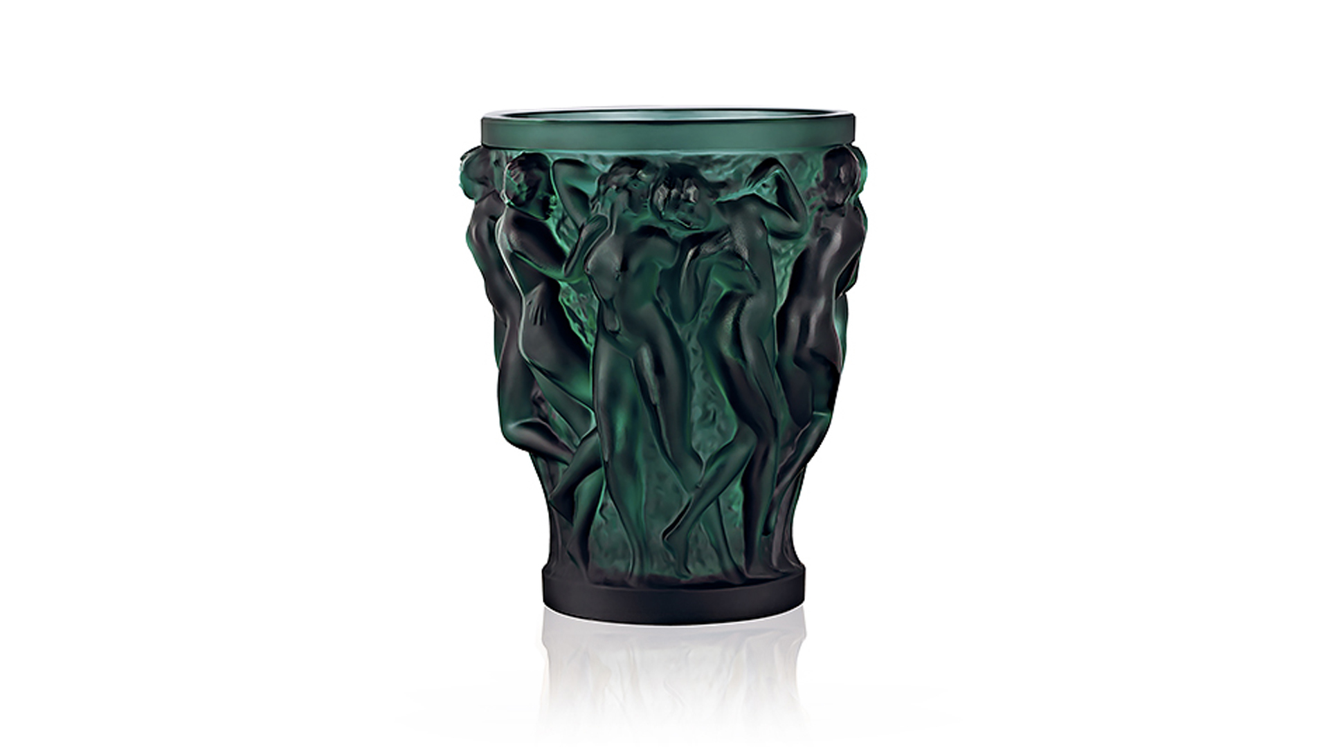 Ваза для цветов Lalique Bacchantes 14,6 см, хрусталь, зеленый