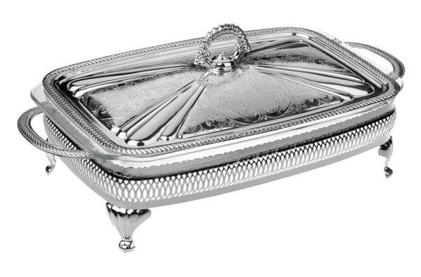Мармит прямоугольный с крышкой Queen Anne 37х20 см, сталь, посеребрение