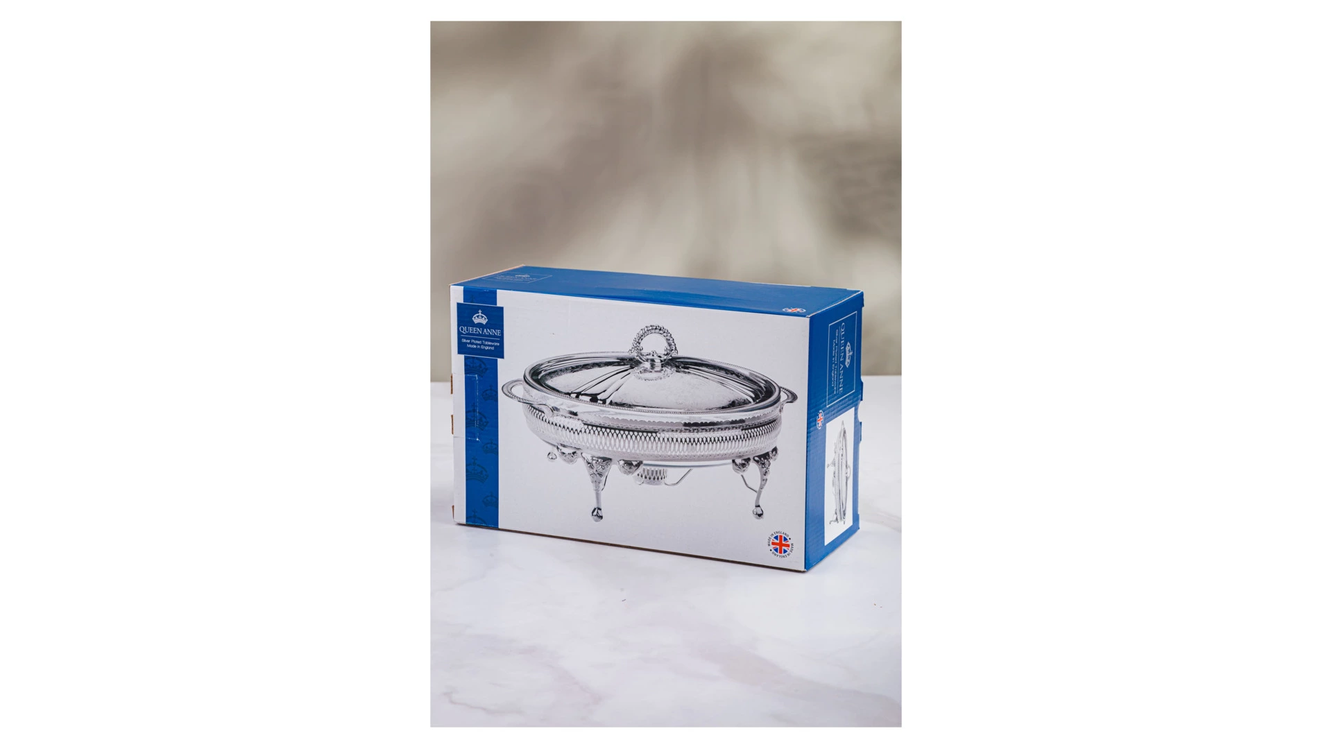 Мармит овальный с подогревом, с крышкой Queen Anne 33 см, сталь, посеребрение