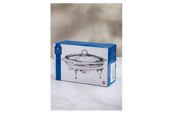 Мармит овальный с подогревом, с крышкой Queen Anne 33 см, сталь, посеребрение