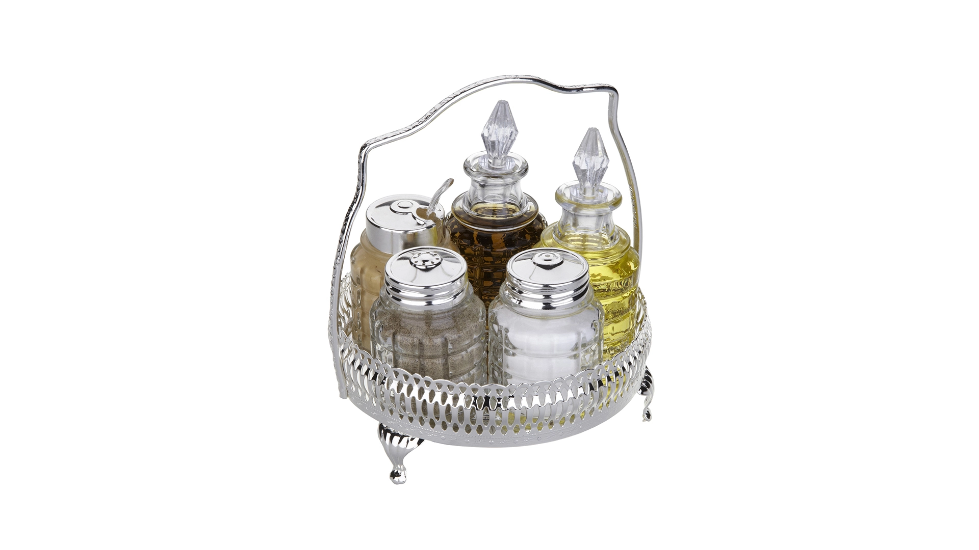 Набор для приправ и масла Queen Anne, 5 предметов, сталь, посеребрение