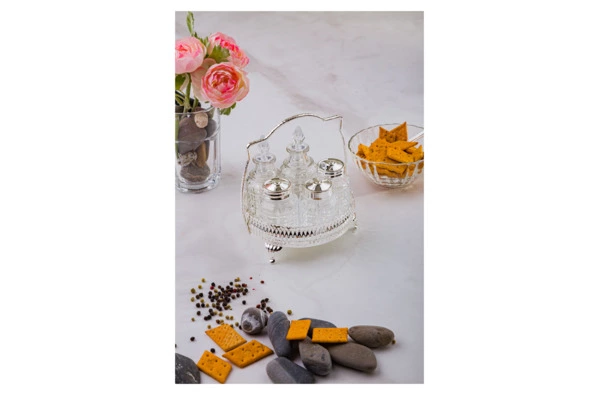 Набор для приправ и масла Queen Anne, 5 предметов, сталь, посеребрение