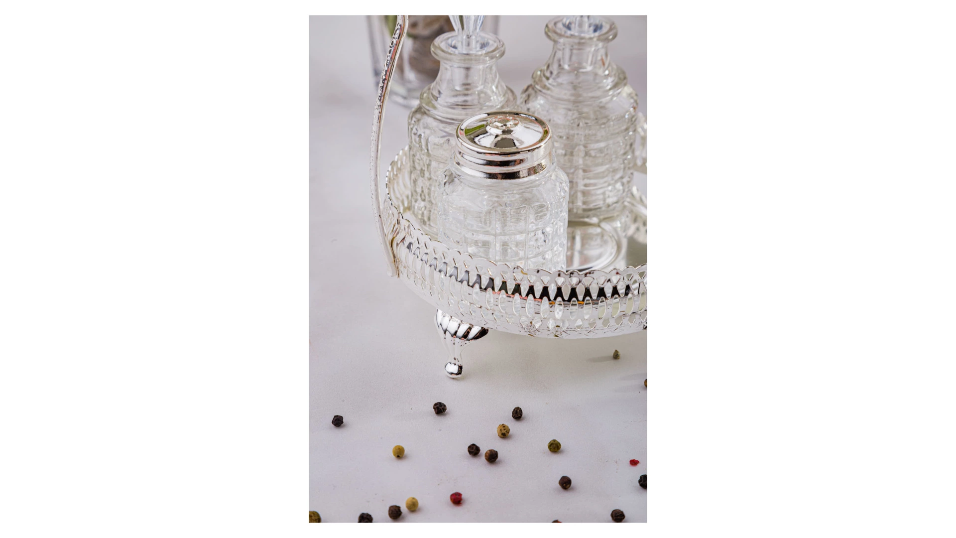 Набор для приправ и масла Queen Anne, 5 предметов, сталь, посеребрение