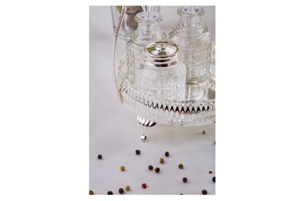 Набор для приправ и масла Queen Anne, 5 предметов, сталь, посеребрение