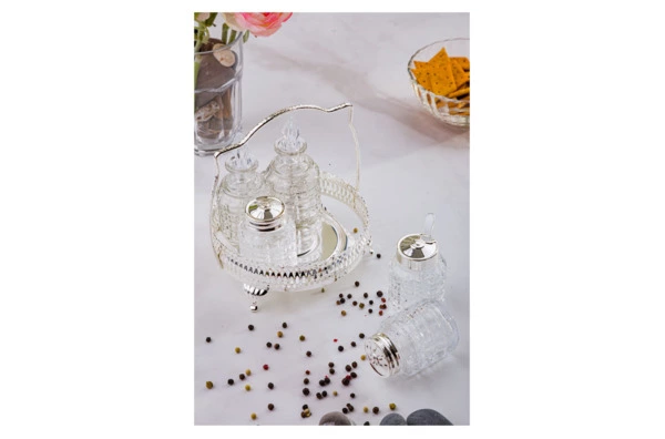 Набор для приправ и масла Queen Anne, 5 предметов, сталь, посеребрение