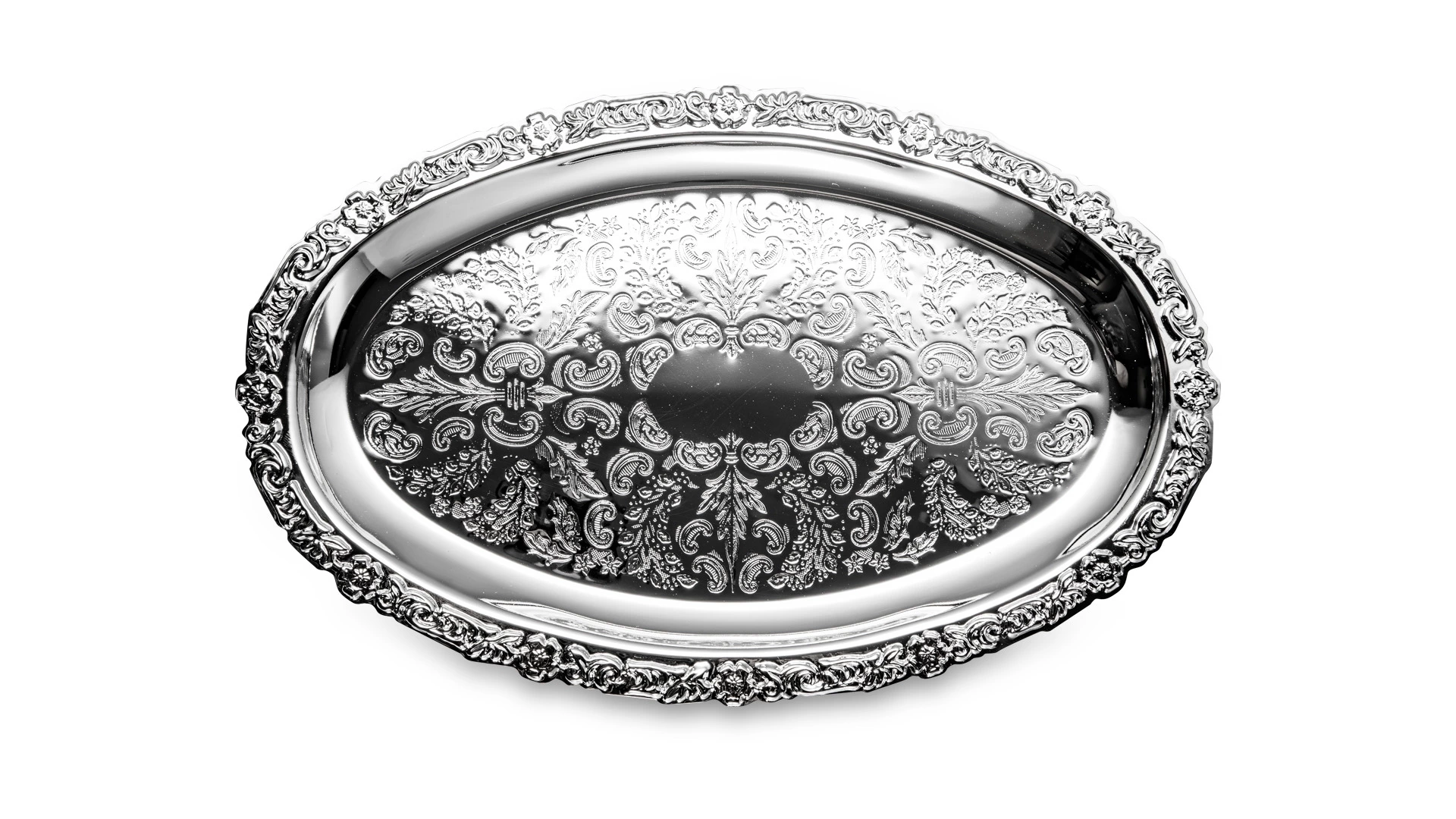 Поднос овальный Queen Anne 23x15 см, сталь, посеребрение