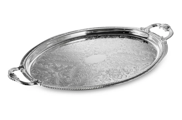 Поднос овальный с ручками Queen Anne 50х32 см, сталь, посеребрение