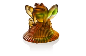 Фигурка Cristal de Paris Лягушка 13 см, хрустальное тесто, янтарная