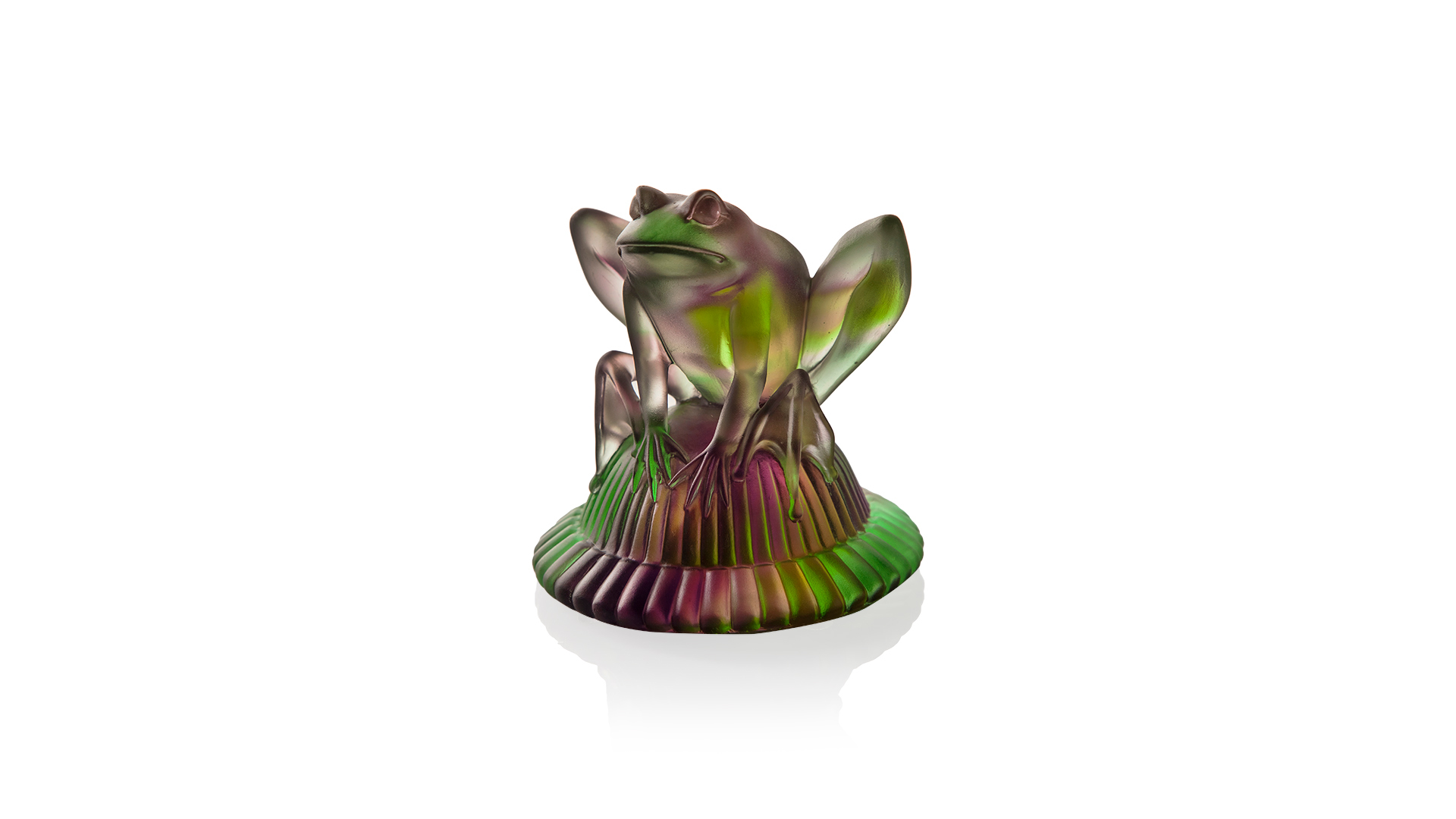 Фигурка Cristal de Paris Лягушка 13 см, пурпурно-зеленая