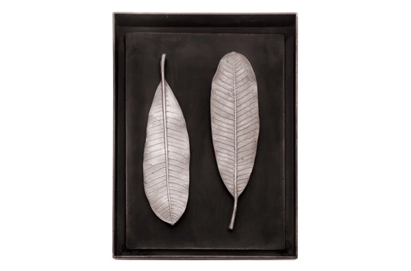 Панно Michael Aram Листья чампы 26х35 см, серебристое