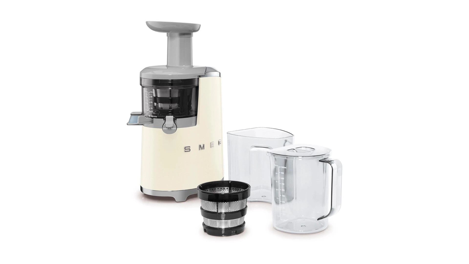 Соковыжималка шнековая SMEG SJF01CREU, 43 об/мин, корпус пластик, кремовый