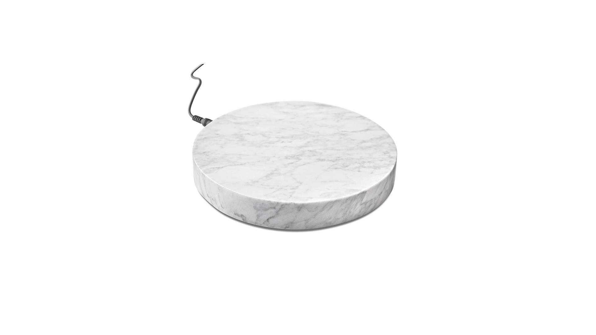 Пьедестал с ночным освещением Artishock Мраморный свет Bianco Carrara 19 см
