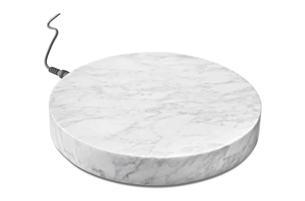 Пьедестал с ночным освещением Artishock Мраморный свет Bianco Carrara 19 см
