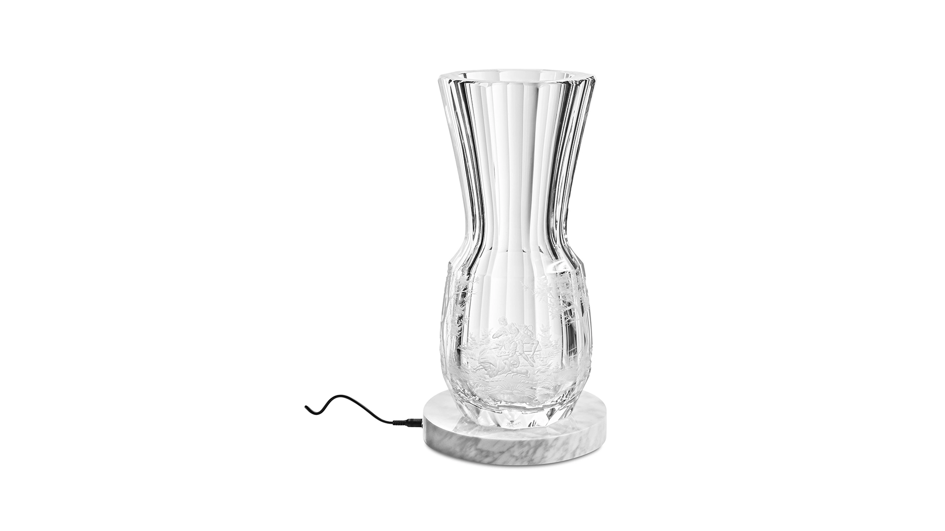 Пьедестал с ночным освещением Artishock Мраморный свет Bianco Carrara 19 см