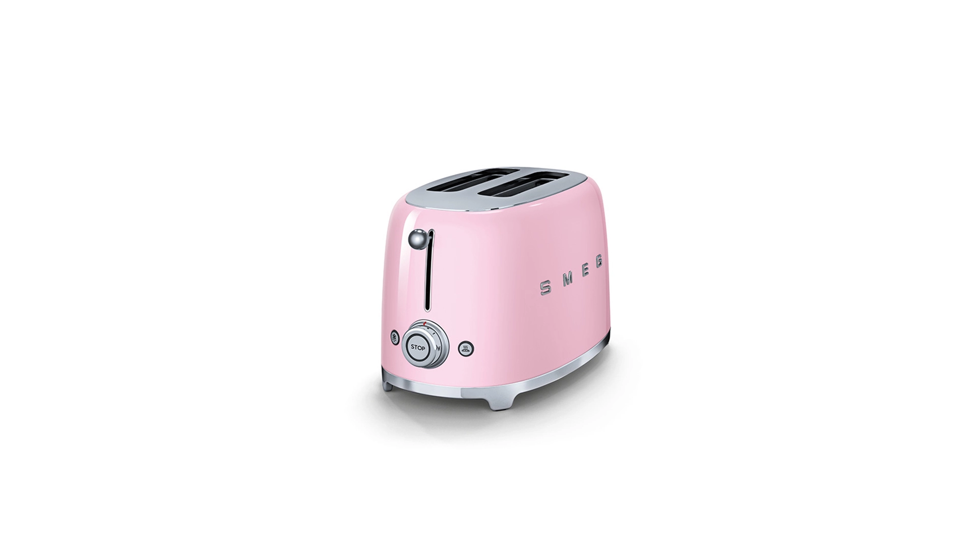 Тостер на 2 ломтика SMEG TSF01PKEU, 950 Вт, розовый