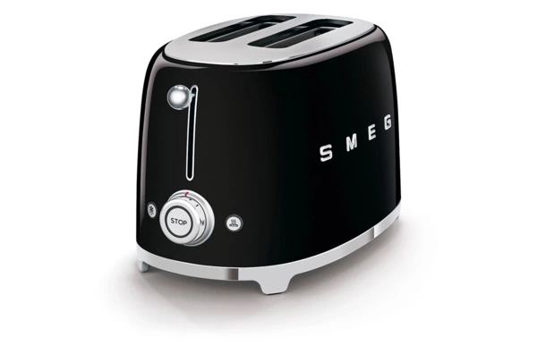 Тостер на 2 ломтика SMEG TSF01BLEU, 950 Вт, черный