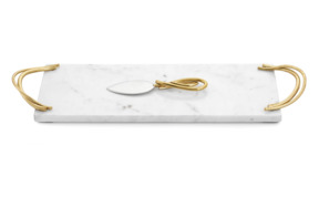 Доска для сыра с ножом Michael Aram Каллы 45x15 см, белая