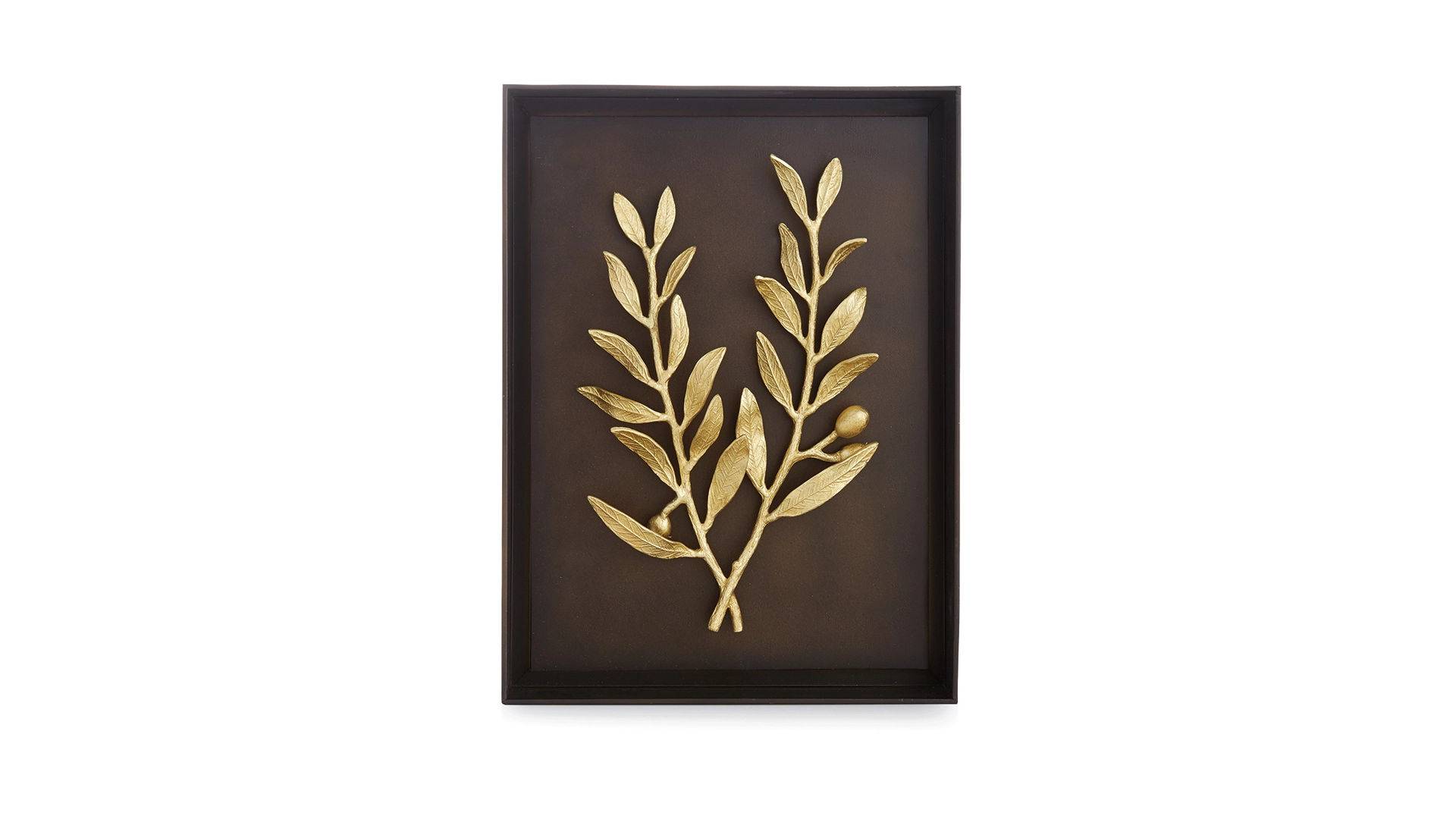 Панно Michael Aram Золотая оливковая ветвь 26х35 см, золотистое